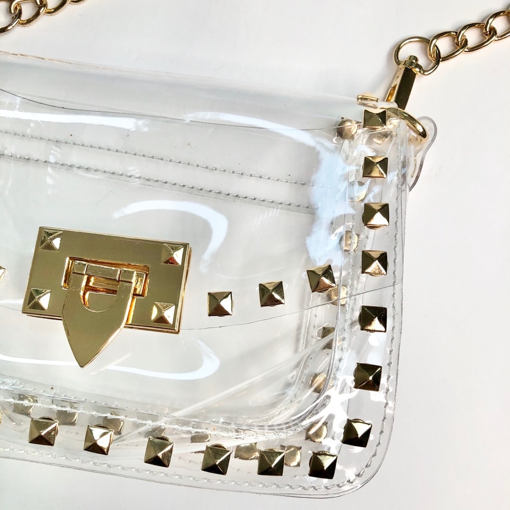 Clear Studded Crossbody Mini Bag